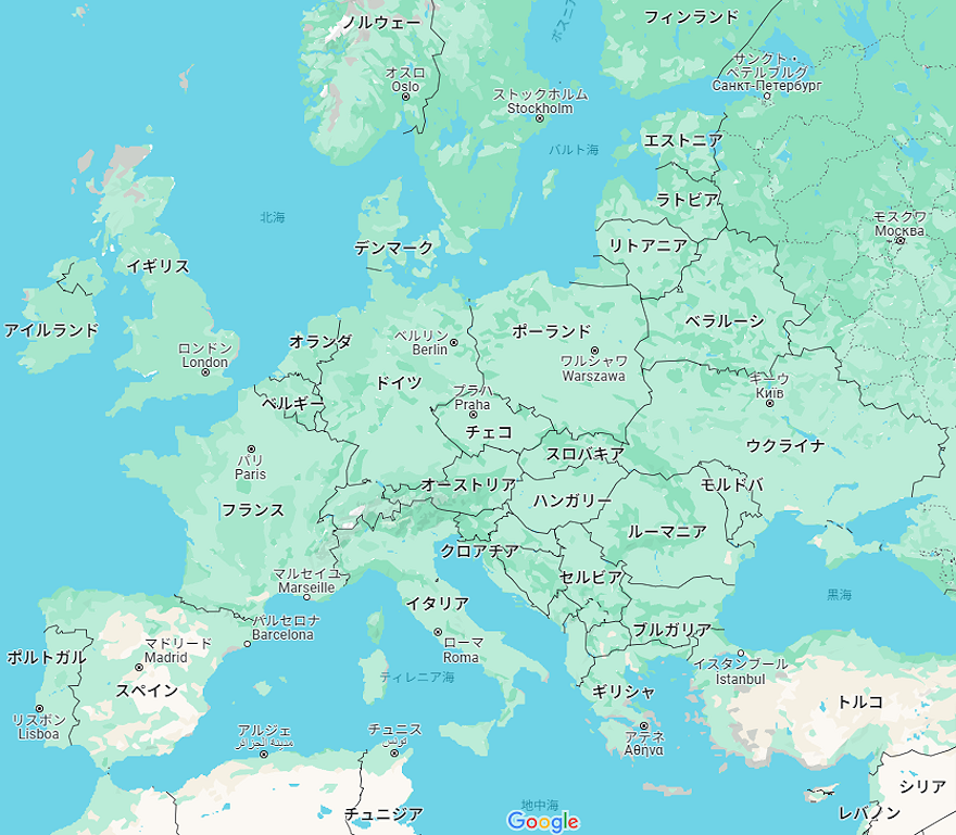 現代のヨーロッパ地図